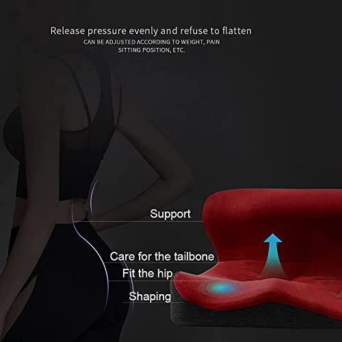 Lixlixon Memory Foam Office Chair Cushion, Butt Cushions For Pressure Relief, Office Chair Gel Cushion, Ergonomic Seat Cushion For Hip And Back Pain For Chair Home Car Seat Cushion (Color:red) #TOP6