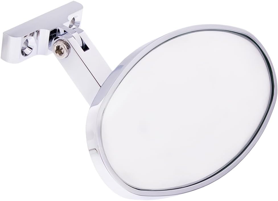 United Pacific Oval Chrome Plated Aluminum Interior Rear View Mirror With Screw-On Mount, 70804