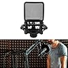 Riven Microphone Shock Mount with Filter Screen for RAY/LCT 240 Pro/440 Pure & Most Square Mics - Anti-Vibration Mic Shock Mount, Pop Filter (23.5-24.5mm Port, Black) #4