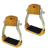 Intrepid International Western Saddle Stirrups, Durable Aluminum w/Rubber Tread, Comfortable Pad, Essential Western Horse Tack, Ideal for Equestrian Enthusiasts