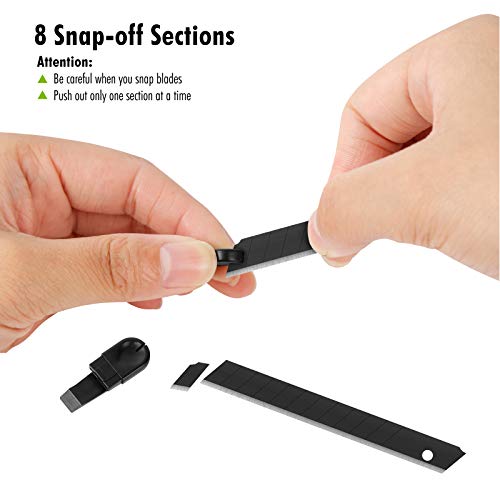 Fantasticar 10-Pack Retractable Utility Knife Auto-Lock Snap-Off Lightweight Box Cutter Set, Metal Handle #TOP4