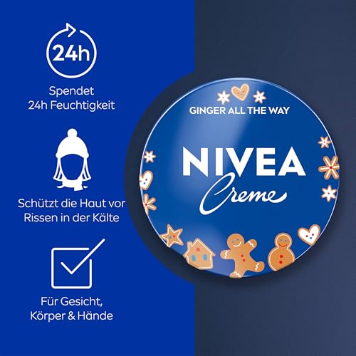 NIVEA Creme Dose Universalpflege, klassische Feuchtigkeitscreme für alle Hauttypen, reichhaltige Hautpflege mit hautverwandtem Eucerit (30 ml)