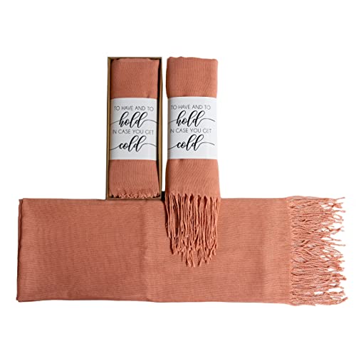 Pashmina Shawls and Wraps for Wedding, Pashmina Shawls and Wraps for Evening Dresses, Shawl Wraps Scarves for Women, Wedding Favors Gifts for Guests in Bulk, Bridal Shawl, Bridesmaid Gift (Rose Gold)4