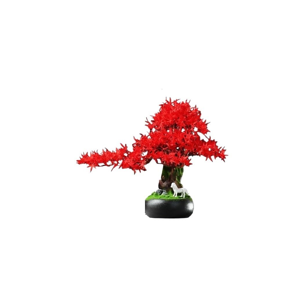 HCZKIUJY Bonsai Entrance Simulation Red Maple Leaf with Decorative Ornament Home Living Room Plant