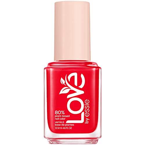LOVE by essie Nail Polish - No. 100 Lust for Life Plant Based Nail Polish in Red Creamy Finish Durable and Intense Colours 13.5 ml