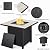 Yaheetech 30" Propane Gas Fire Pit Table 50,000 BTU Square Gas Fire Table with Ceramic Tabletop and Blue Fire Glass for Outdoor/Patio with Rattan Pattern Steel Base/Lid, Black