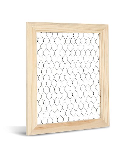 Darice Chicken Wire Frame (1pc) – Unfinished Wood Frame Ready to Decorate and Embellish – Add Photos, Banners, Jewelry, Prints and More – Easy to Hang – Measures 9.5”x11.5” Outside, 8
