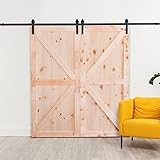 IBD Barn Door Hardware Kit - 10ft Sliding Double Door, Basic J Pulley, Heavy Duty, Smooth and Quiet, Fits 2 Hanging Barnyard Doors 30” Wide