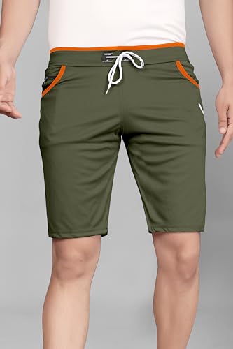 Image of Men's Sports Shorts with Drawstring, Athletic Casual Bermuda Shorts in Multicolor, Zippered Pockets