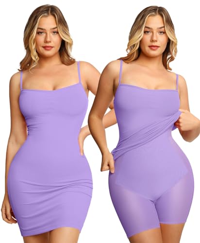 Popilush Summer Dresses for Women 2026 - Club Dress Cocktail Shapewear Mini Dress Spaghetti Straps Dinner Date Night Bodycon Purple — view 6