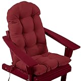 Adirondack Chair Cushion, Weather Resistant Adirondack Cushions, Patio Rocking Chair Cushions (Red)