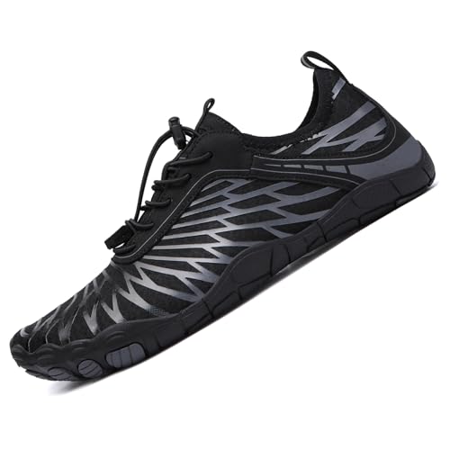 Image of Hike Barefoot Shoes for Women Men Breathable & Non-Slip Athletic Footwear Wide Toe Water Shoes Black