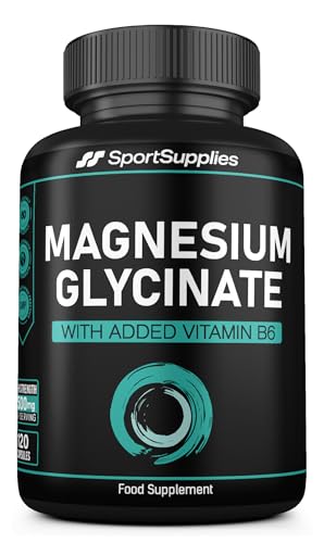 Magnesium Glycinate Supplements 1500mg & Vitamin B6-120 High Strength Capsules - 1500mg of Magnesium Providing 315mg Elemental Magnesium (Bisglycinate) - Pure Active Ingredient
