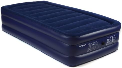 Smart Air Beds Raised Cross Beam Flocked Inflatable Mattress with AC Pump, Bag and Patch Kit