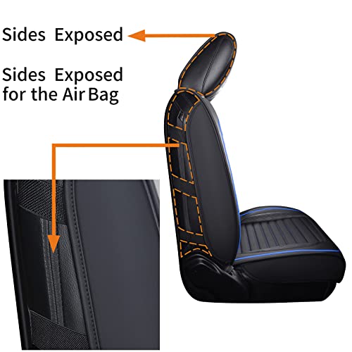 Image of Aierxuan Front Jeep Wrangler JK JL Seat Cover 2 /4 Door,Black-Blue