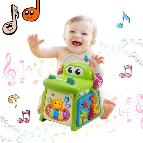 Xiraivke 赤ちゃんのおもちゃ知育玩具1歳-音を出すおもちゃ音を出す・キラ キラ|幼児五感刺激玩具いたずら1歳遊べる|男の子女の子誕生日プレゼント0歳1歳2歳3歳プレゼント早期教育多機能六七面体