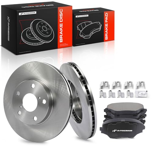A-Premium 10.83 inch (275mm) Front Vented Brake Rotors and Ceramic Pads Kit by A-Premium - Used condition - US$81.14