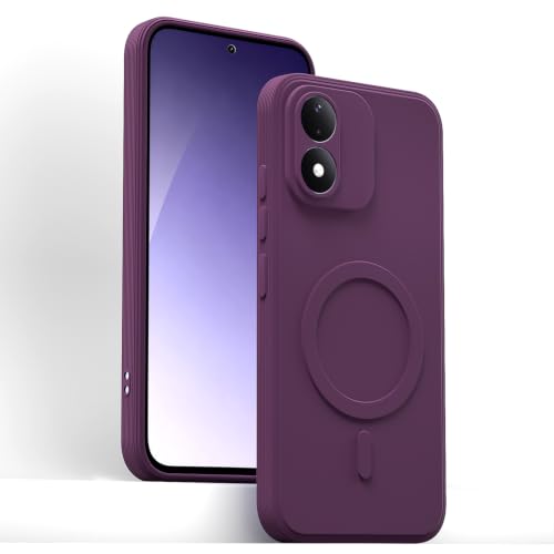 Image of Outlouders Back Cover for Redmi Note 17 5G | Soft Matte Silicone | Magnetic-Safe Logo Design (Magnetic-Safe Not Compatible) | Shockproof | Protective Bumper Case (Purple)