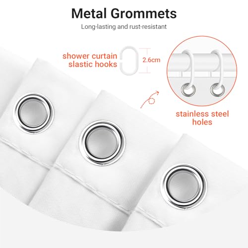 Lerores Shower Curtain 150 x 200 cm, Cat Swimming Anti-Mould Textile, Weighted Hem, Water-Repellent, Washable Polyester Fabric Bath Curtains with 10 Eyelets and Shower Curtain Rings for Bathroom, - Image 4