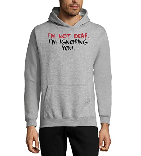Sweat à Capuche I AM Not Deaf Gris en Coton Unisexe