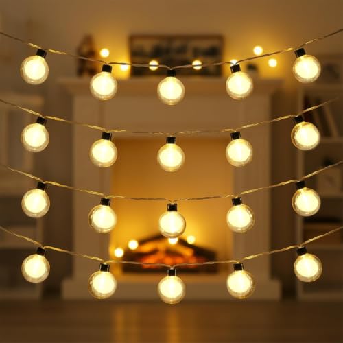Image of MoonlitDreams Double Glass Led Bulb Lights for Decoration - 14ft, 14 Led Ball Light for Decorations, String Lights for Home Decoration, Lights for Ganpati Decoration At Home