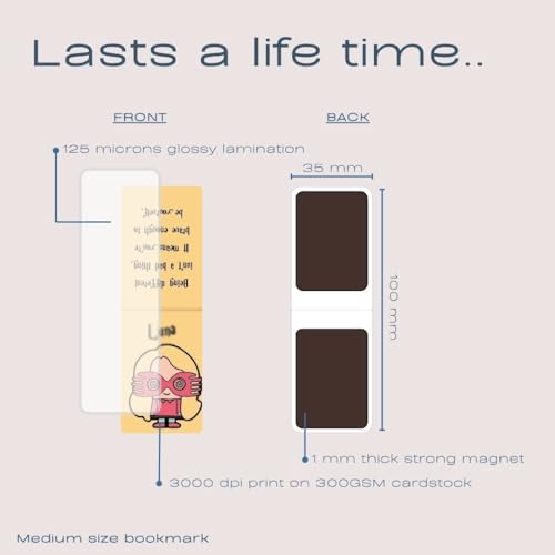 Image of Dia & Tia - Elegant & Durable Themed Magnetic Bookmarks Set � Nature, Fantasy, Inspirational Quotes, and More Best Gift for Book Lovers, Students (Harry Potter Themed, Medium - 3.5x11 cm)