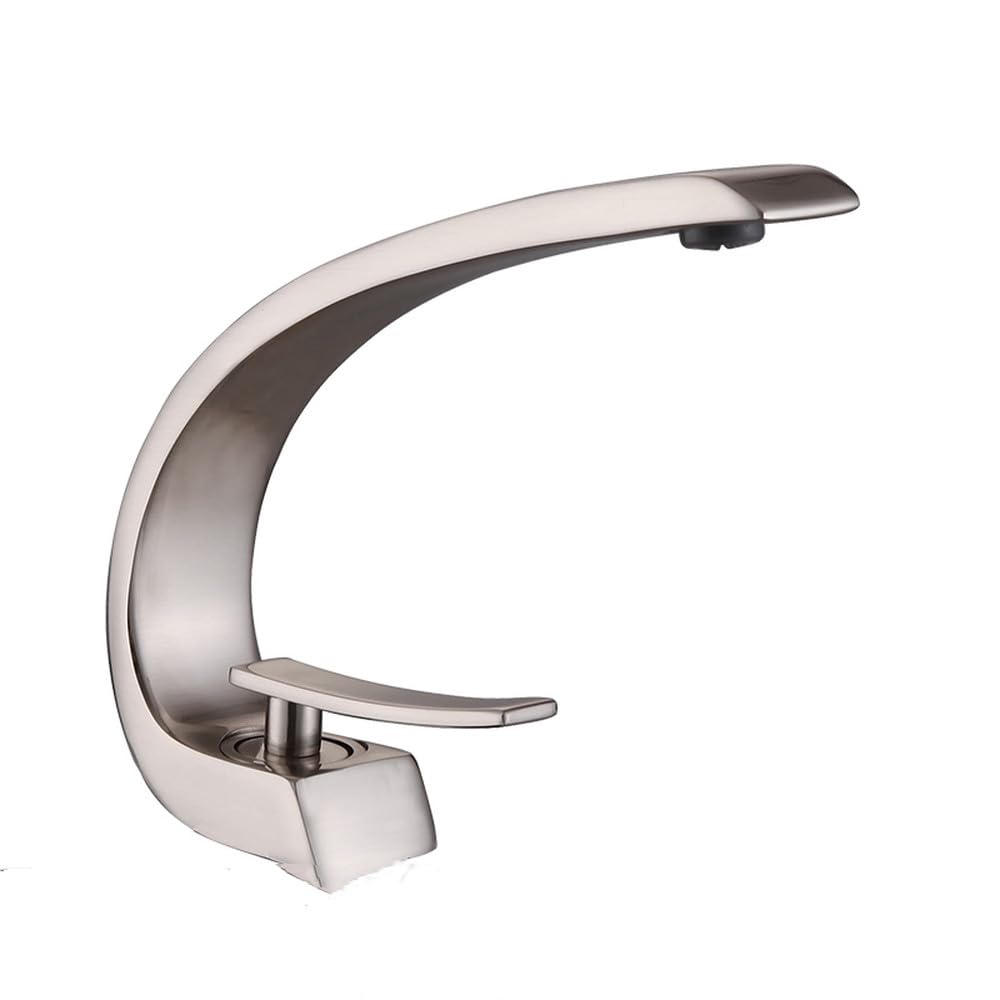 Robinet de lavabo noir contemporain monotrou avec mitigeur chromé