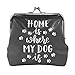 Produktbild Handgeschriebenes Zuhause ist, wo Ihr Hund süße Geldbörse Retro Geldbeutel mit Kiss-Lock Schnalle kleine Brieftasche
