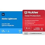 Adobe Photoshop Lightroom Including 1TB Cloud Memory | 12 Month Subscription Card & McAfee Total Protection 3 Device - 15 Month