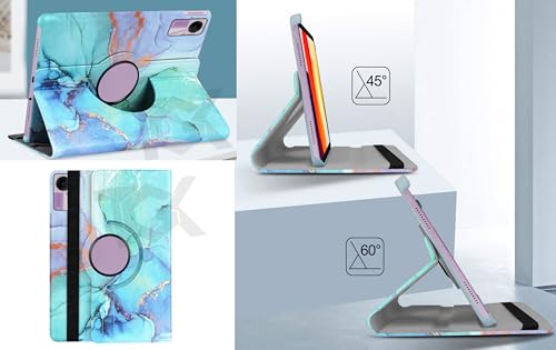 Image of TGK Rotating Flip Cover for Redmi Pad SE 11 inch Printed Case (Green Marble)