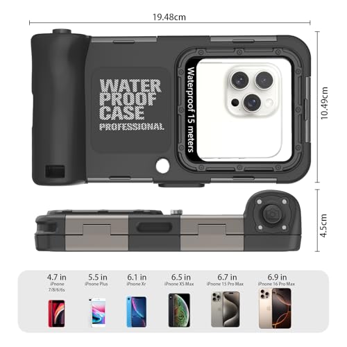 【2025新登場】潜水用ケース iphone 水中撮影 ケース 防水 iphoneスマホ用 水中撮影 写真 IP68標準防水レベル 水深さ15mで潜水 水泳 ポーチ お風呂 海水浴 夏フェス 温泉 お釣り ストラップ付き L款 iphone専用(ブラック)