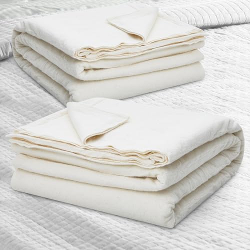 Buryeah 2 Pieces King/Queen Size Quilt Batting Soft Cotton Batting for Quilts Upholstery Batting Quilt, Sewing Wearable Craft, Not Include Pillowcases and Covers(108 x 90 Inch, Queen Size)