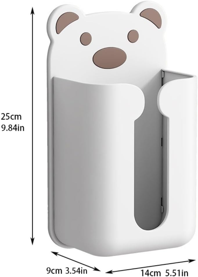 Tissue Box Cover Cartoon Creative Tissue Box Free Punching Wall-Mounted Tissue Storage Box Toilet Multi-Functional Tissue Box (Color : White+Pink, Size : One Size)