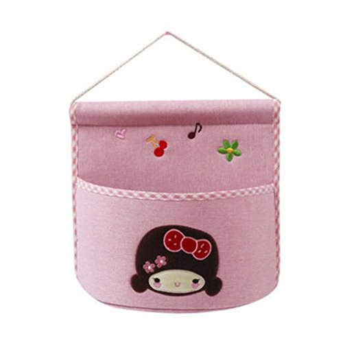 PRIDE S El algodón y el paño de lino bolso colgante de dibujos animados bolsa de almacenamiento tridimensional Combinación de una sola capa que cuelga bolsa de almacenamiento Animal Decoración de alma