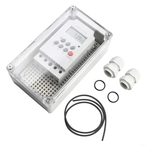 230VAC 30A Digital ON/Off Timer Switch with IP65 Weatherproof Enclosure — 99 Cycles/Day, Battery-Backed Memory (CR2450), for Street Light, Neon Sign, Billboard(B)