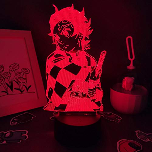 3D LED nachtlampje Kamado Tanjirou Kimetsu No Yaiba Anime lamp voor kinderen kinderen slaapkamer decor LED nachtlampje… - Afbeelding 3