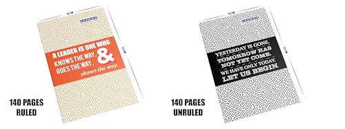 Image of KAANUKA Long Size Notebook Combo | Pack Of 3 Ruled+3 Unruled | 140 Pages | Single Line & Plain | Long Size 27.2cm X 16.7cm | Sets Of 6 Notebooks For School & College Students