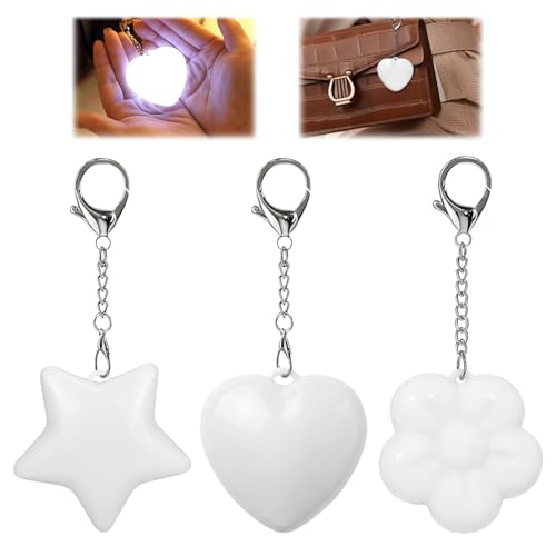 Ninnyi 3Pcs Handbag Light Rechargeable Mini Heart Circle Touch Sensing Led Lamp for Women Girls Locating Quickly