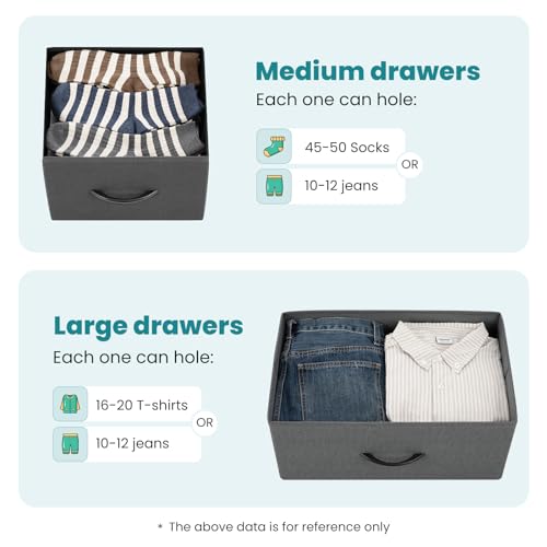 OLIXIS 7 Drawers Dresser for Bedroom, Fabric Storage Tower for Living Room, Entryway - Sturdy Steel Frame, Wooden Top & Easy Pull Fabric Bins, Closet Chests Organizer for Clothes, Classic Grey - Image 5