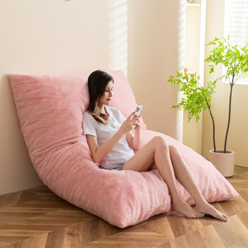 MAXYOYO Lit géant - Pouf carré - Grand canapé avec housse en peluche et rembourrage moelleux -...