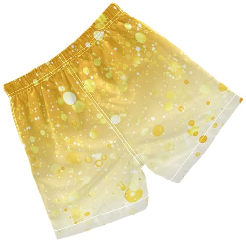 Pigsaly Boys Swim Trunks Bright Yellow Cream Gradient Flashing Gold Glitter Boys Board Shorts Swimsuit Swimwear 5T2