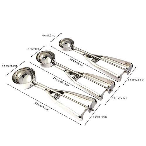 image for Ayvicco Cookie Scoop Set, Ice Cream Scoop Set, 3 PCS Cookie Scoops for