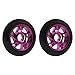 ICDKOYK Confezione da 2 ruote per scooter 100 mm in alluminio a 5 raggi per skateboard, valigia, scooter, mozzi, set di parti per pattinaggio all'aperto, Rosa rossa