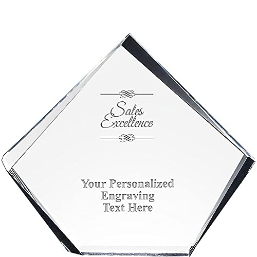 Crown Awards Sales Excellence Acrylics - 6.25" Pyramid Acrylic Trophy Award Sales Excellence Presentation Keepsake, Your Engraving Included