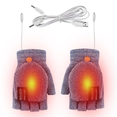 Guantes térmicos sin dedos mujer calentadores manos USB