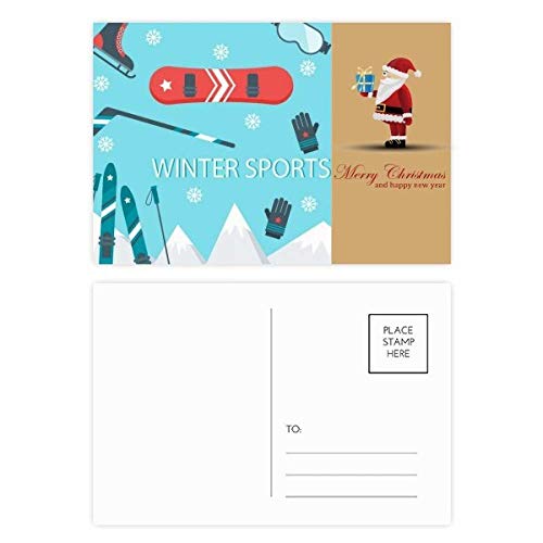 Cartes postales de sport ski en lot de 20 avec illustrations Père Noël