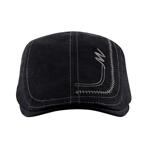 2Pack Newsboy Hats For Men Cotton Irish Flat Cap Fitted Ivy Hat Retro 1920S Gatsby Hat Mens Beret Cap Hunting Hat Black Light Brown #TOP2