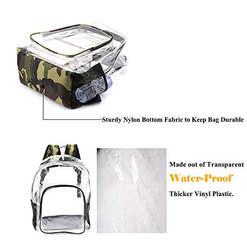 Jomparo Clear Backpacks For School, Kids See Through Backpack For Security, Work, Festival, College, Concert (16 Inch,Camo) #TOP6
