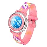 Bigmeda Orologio Sportivo Impermeabile Multifunzionale, Data E Ora Del Braccialetto Del Fumetto 3D, Orologio Retroilluminato A 7 Colori. (Unicorn)