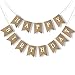 kingleder Happy Birthday Burlap Banner Rustic Birthday Party Bunting Banners Baby Shower Party Swallow-Tail Hemp Linen(5''X 7'')